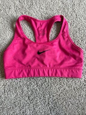 Nike Pink Racerback Sports Bra with Black Swoosh